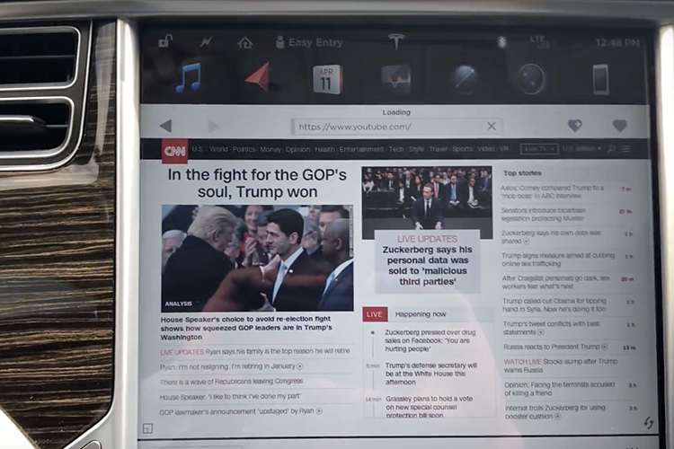 特斯拉的车内互联网浏览器即将更新，将升级为Chromium